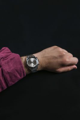 Watch Gallery: Eberhard Contograf Silver dial - worn on wrist